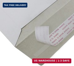 50 EcoSwift 6.5 x 4.5 Rigid Photo Mailers Stay Flats White Cardboard Self Seal E