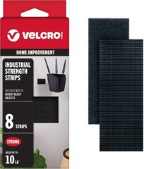 VELCRO VEL-30703-USA Heavy Duty 4×2″ Strips, Industrial Strength Black Tape, 8 S