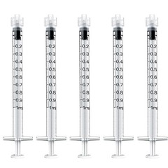 20 Pack 1mL Luer Lock Syringes without Needle, 1 ml cc Disposable Syringe