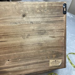 Rustic Farmhouse Wooden Desktop Organizer Caddy Dark Brown Drawers Dividers