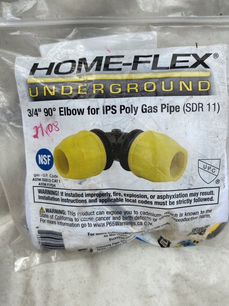 Home-Flex 1″ Elbow 90 Underground for IPS Poly Gas Pipe SDR 11 18-406-010 NEW