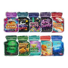 100X Vibrant Print Jar Mylar Storage Bag 3.5g Resealable Airtight Zipper Pouches