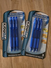 **NEW** 2 PACKS Promarx® Grippy™ COMFORT GRIP RETRACTABLE BALL POINT BLUE INK
