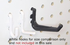 Plastic JUMBO Black L HOOK Peg Board Kit Tool Storage Craft Hooks Pick A Pack