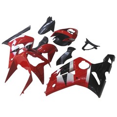 Injection Fairing Kit Kawasaki ZX6R 636 2003-2004 ABS Plastic Gloss Red Black