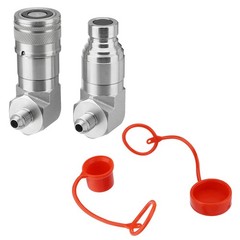 90 Degree Flat Face Skid Steer Hydraulic Quick Connect Coupler Set 3/8″ JIC Male