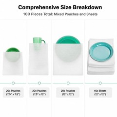 100 Thickened Cushion Moving Supplies Foam Wrap Pouches & Sheets, Bubble Wrap…