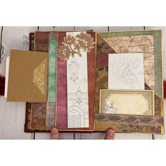 Handmade Regency Victorian Junk Journal Memory Keeper Red Gold Velvet Ribbon Tie
