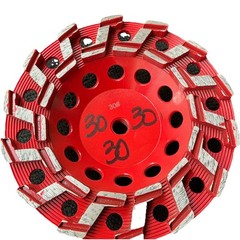 7” S-segment diamond cup grinding wheel for concrete – agressive removal 30#