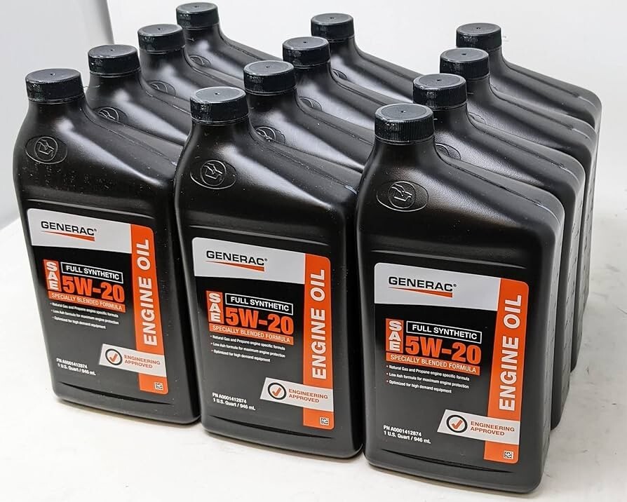 Generac Full Synthetic 5W20 Engine Oil (12 Quarts)