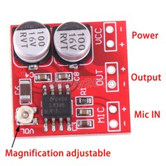 DC 5V-12V LM386 electret microphone power amplifier board gain 200 times