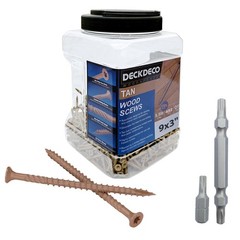 436 PCS #9 x 3 Inch Wood Screws Tan Ruspert Coating Exterior Deck Torx/Star