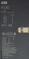 Powerware 9330 ABB A130 160A 600V 3Ph 3 Pole Contactor