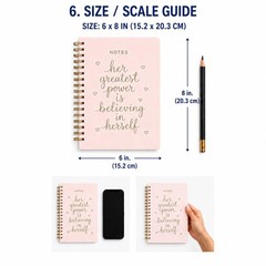 Spiral Notebook – 6×8 Inches Dayna Lee Collection Wirebound Hardcover Spiral …