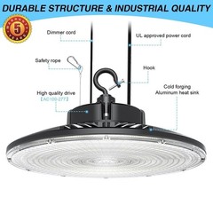 300W UFO Led High Bay Light Industrial Warehouse Lighting 45000LM Dimmable 5000K