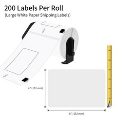 2x DK1241 Die-Cut Standard Shipping Labels 4″x6″ W/Cartridge for Brother QL-1050