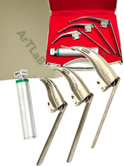 Premium McCoy Flexi-Tip Fiberoptic LED Laryngoscope Set Blades and Medium Handle