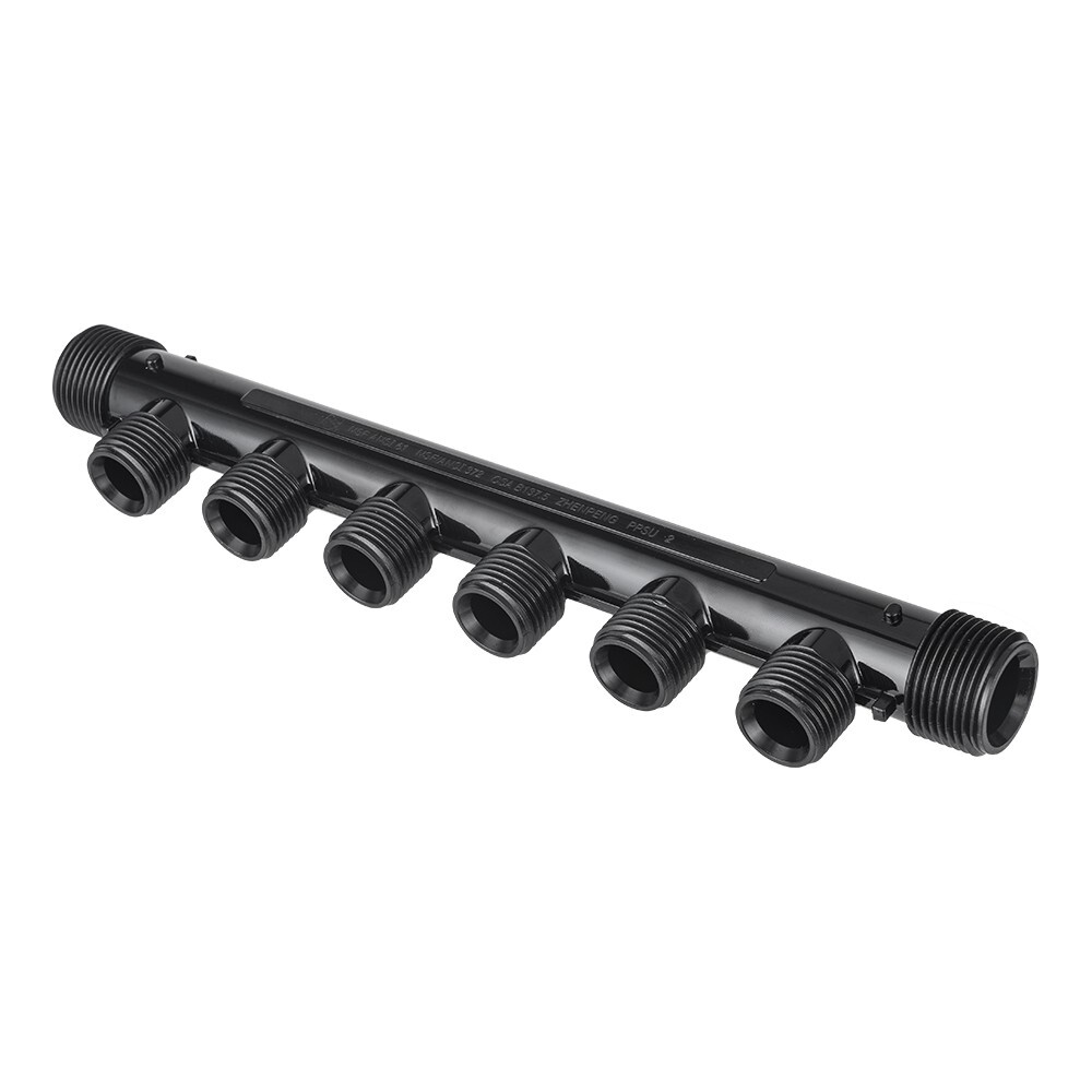 EFIELD 6 Ports Open Manifold, 3/4 Male NPT Thread Trunk , 1/2″ MNPT Ports(6)