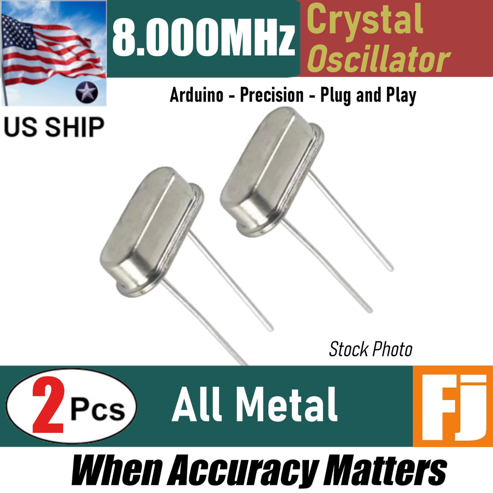 2 Pieces | 8.000 MHz | HC-49S | Crystal Oscillator Arduino Raspberry | US SHIP