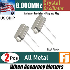 2 Pieces | 8.000 MHz | HC-49S | Crystal Oscillator Arduino Raspberry | US SHIP