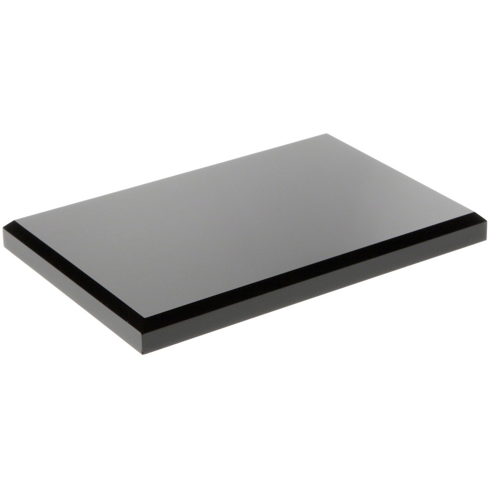Plymor Black Acrylic Rectangular Beveled Display Base, 6″ W x 4″ D x 0.5″ H