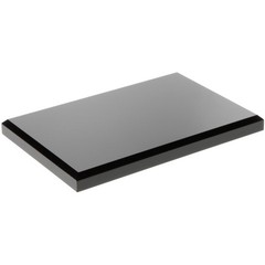 Plymor Black Acrylic Rectangular Beveled Display Base, 6″ W x 4″ D x 0.5″ H