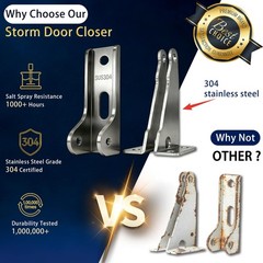 SUS 304 Stainless Steel Screen Door Closer, Adjustable, HoldOpen