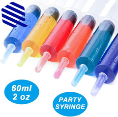 4 Pack 60mL Large Syringe for Liquid with Tip Cap Plastic Liquid Syringes