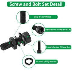 1500PCS Metric M2 M3 M4 M5 M6 Socket Head Cap Screws Nuts and Washers Assortment