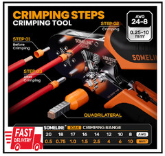 ® Ferrule Crimping Tool Kit,Self-Adjusting Pliers for Wire Ferrules AWG 24-8, wi