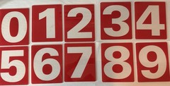 Gas Station Price Numbers 0-9 58 Piece Set Of 8” X 10” Red Clear Plexiglass