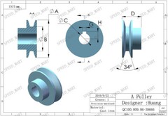 A Type Pulley V Groove Bore 10-30mm OD 100mm for A Belt Motor