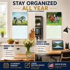 Arabian Horses Calendar 2024 FULL SIZE 12×24 Made in USA