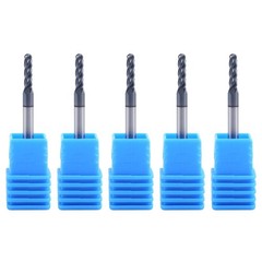5Pc 4Flute 3/32″ x 1/8″ x 3/8″ x 1-1/2″ Ball Nose Carbide End Mills AlTiN Coated