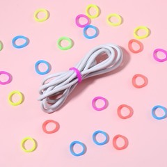200 Pieces 0.5 Inch Small Elastic Silicone Rubber Bands Black Multicolor