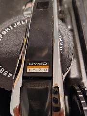 Dymo Model 1570 Chrome Dial Type Label Maker Complete W/ Travel Case & 3 Wheels