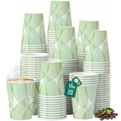 12oz 240Count Compostable Paper Cups, Plant-Based Disposable Coffee Cups with…