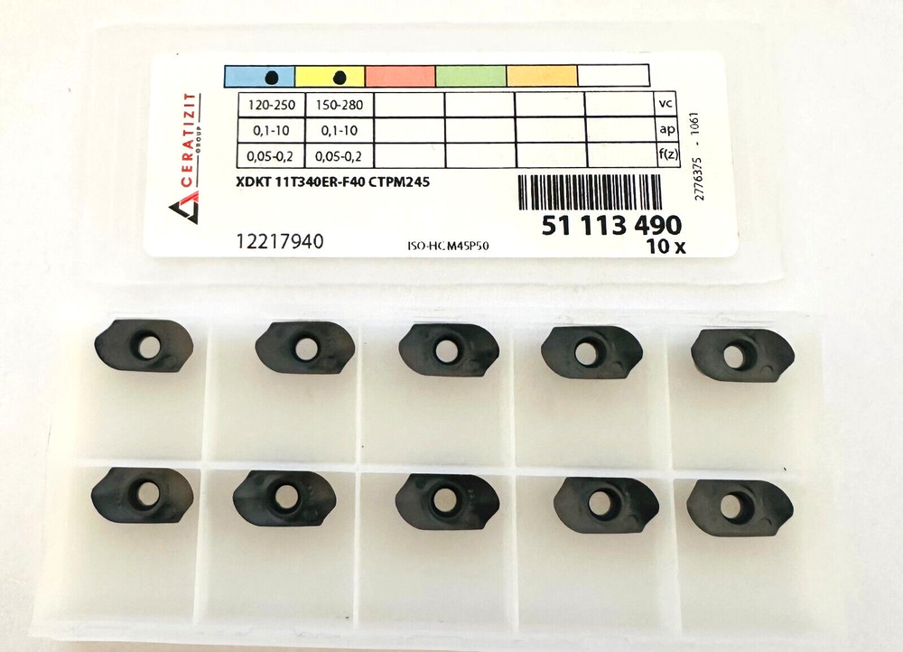CERATIZIT Milling Insert XDKT11T340ER-F40 CTPM245 WNT MADE IN AUSTRIA NEW 10 pcs