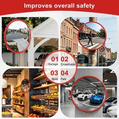 12 Inch Acrylic Convex Mirror -Adjustable Wide Angle View Indoor Security