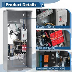 200 Amp Automatic Transfer Switch UL Type 3R For 8-24KW Home Standby Generators