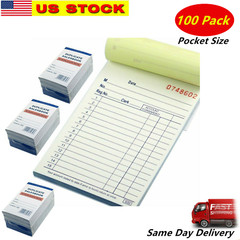 100 Pack – Sales Book Order Receipt Invoice Carbonless Copy 50 Sets 3.5″ X 5.5″