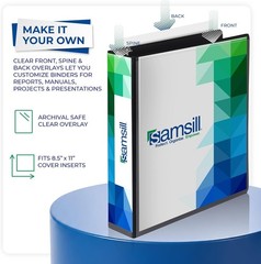 Sleek Black 1.5” 3 Ring Binder – 325 Sheets, Eco-Friendly, Clear View Finish