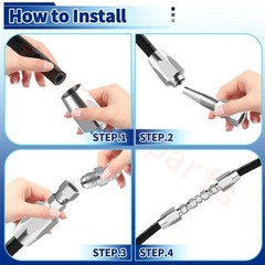 2x Hydraulic Hose Repair Kits – 1/4 ID 2-Wire Hose Reusable Field Repair Fitting