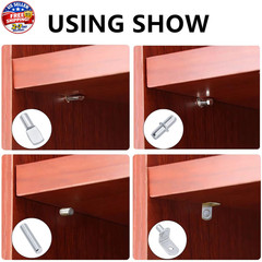 120Pcs Shelf Pins Kit,4 Styles Nickel Plated Shelf Support Pegs,Plated Shelf Pin