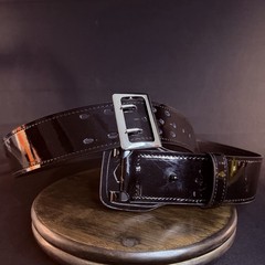 Galls Duty Belt Size 50″ G-Flex Sam Browne High Gloss Leather Nickel Buckle 1348
