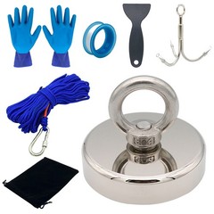1100lbs Fishing Magnet Kit Pull Force Strong Neodymium Hook Rope Carabiner Glove