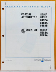 HP 08491-90059 Coaxial Attenuator Set 8491A, 8491B, 11581A, 11582A etc. Manual.