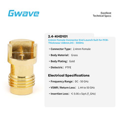 2.4mm Female Connector End Launch Suit for PCB Thickness 1.68mm, DC – 50GHz