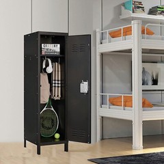 Metal Locker Steel Storage 55″ Storage Cabinet Retro Wardrobe with Lockable Door