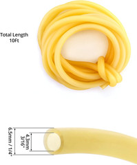 10FT 1/4 OD 3/16 ID Natural Latex Rubber Tubing Surgical Tube for Home